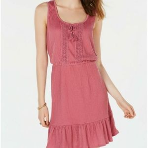 💜 Ruffled-Hem Peasant Dress